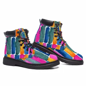 Men Watercolor Pink Blue Extra Large Mid Top Boots