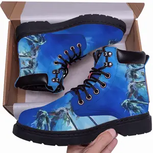 Men Miami Palms - Summer Blue Sky Sea Mid Top Boots