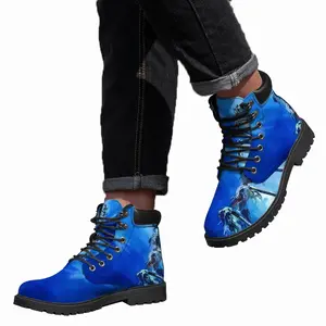 Men Miami Palms - Summer Blue Sky Sea Mid Top Boots