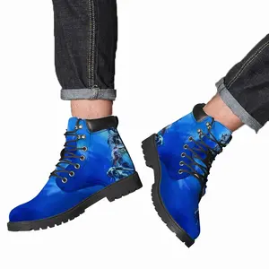 Men Miami Palms - Summer Blue Sky Sea Mid Top Boots