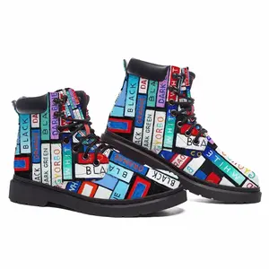 Men Colour Word Mid Top Boots