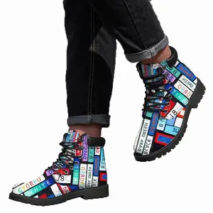 Men Colour Word Mid Top Boots