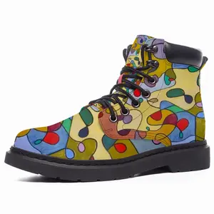 Men Colour Pattern Mid Top Boots