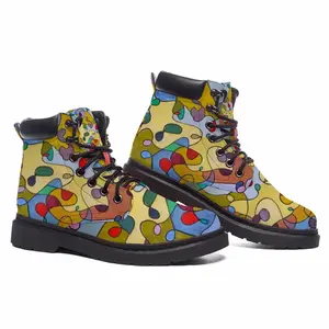 Men Colour Pattern Mid Top Boots