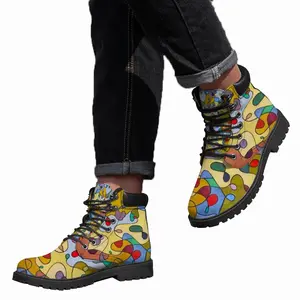 Men Colour Pattern Mid Top Boots