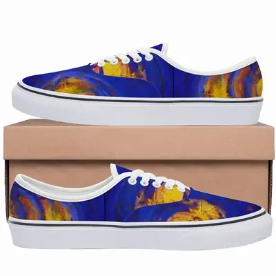 Men Centrifugal Blue Circles Attached Yellow Low Top Shoes (Foam)