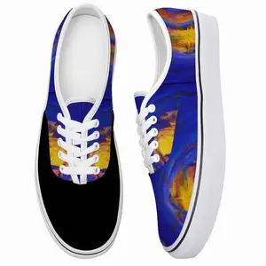 Men Centrifugal Blue Circles Attached Yellow Low Top Shoes (Foam)