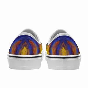 Men Centrifugal Blue Circles Attached Yellow Low Top Shoes (Foam)