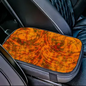 Orange Swirls Car Center Armrest Cover