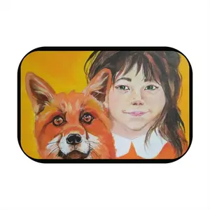 Little Girl With A Fox Car Center Armrest Cover