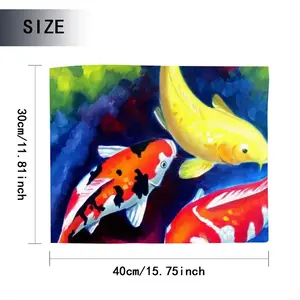 Koi Fish In The Pond Kitchen Drying Pad (Rectangular)