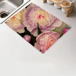 Peonies Kitchen Drying Pad (Rectangular)