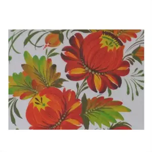 Orange Flower Kitchen Drying Pad (Rectangular)