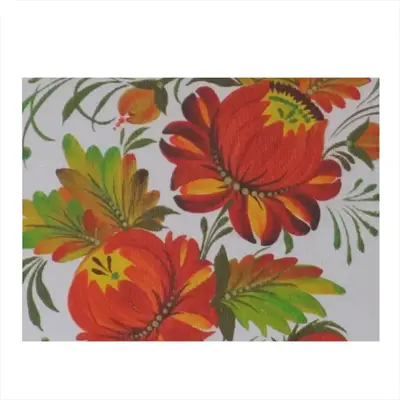 Orange Flower Kitchen Drying Pad (Rectangular)