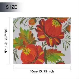 Orange Flower Kitchen Drying Pad (Rectangular)