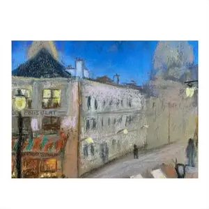 Good Night Montmatre- Paris Nocturne Kitchen Drying Pad (Rectangular)