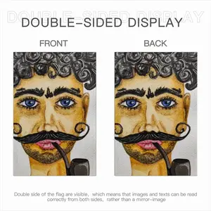 Ataman - Watercolor Man Cossack People Mustache Linen Garden Flag (Multi-Size)