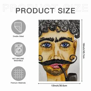 Ataman - Watercolor Man Cossack People Mustache Linen Garden Flag (Multi-Size)