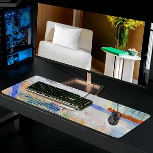 Mixed Media White Keyboard Mouse Pad (Multi-Size)