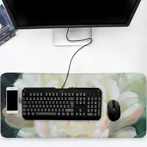 White Peony Keyboard Mouse Pad (Multi-Size)