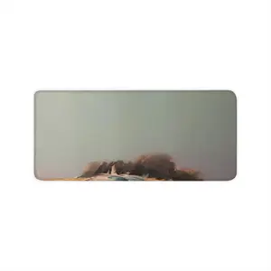 Green Lagoon With One Boat Keyboard Mouse Pad (Multi-Size)