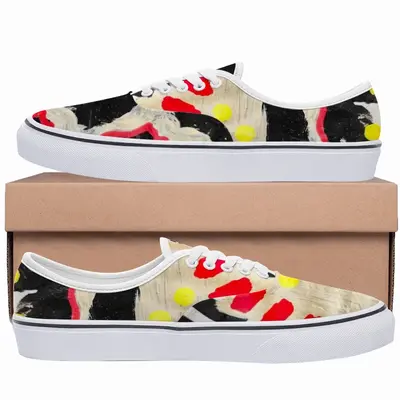 Men Black Yellow Red Abstract Low Top Shoes (Foam)