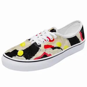 Men Black Yellow Red Abstract Low Top Shoes (Foam)