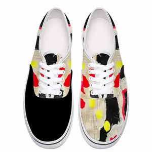 Men Black Yellow Red Abstract Low Top Shoes (Foam)