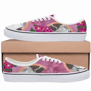 Men Beauty Is You Erotic Flowers Pink Cat Sexy Low Top Shoes (Foam)