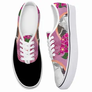 Men Beauty Is You Erotic Flowers Pink Cat Sexy Low Top Shoes (Foam)