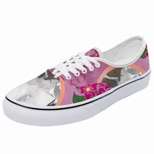 Men Beauty Is You Erotic Flowers Pink Cat Sexy Low Top Shoes (Foam)