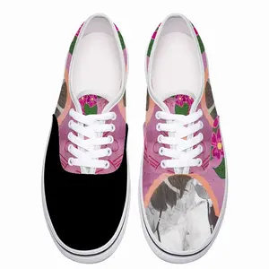 Men Beauty Is You Erotic Flowers Pink Cat Sexy Low Top Shoes (Foam)