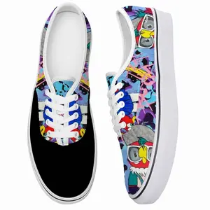 Men Goodbye My Love - Pop Art Cartoon Universal Peace Calligraphy Pink Low Top Shoes (Foam)